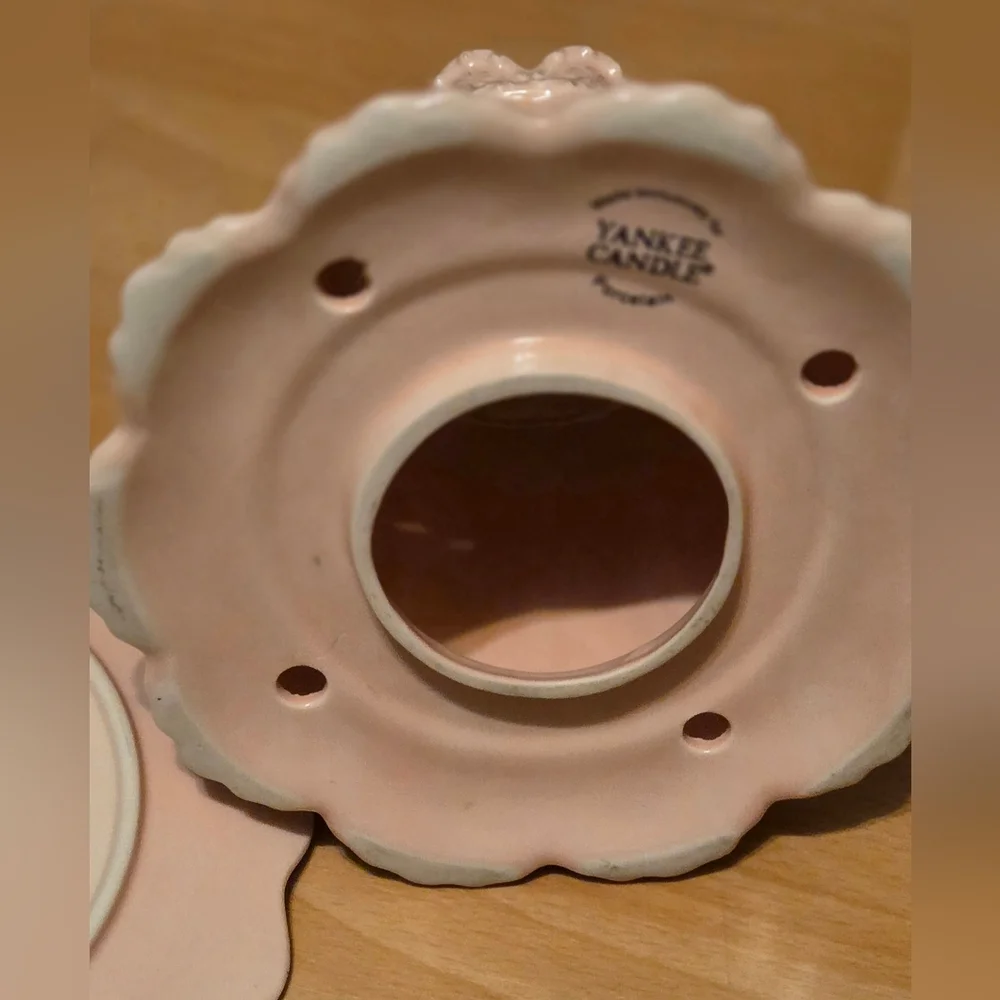 Pink Ceramic Yankee Candle Jar Shade/Plate